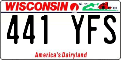 WI license plate 441YFS