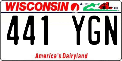 WI license plate 441YGN