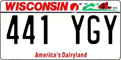 WI license plate 441YGY
