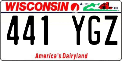 WI license plate 441YGZ