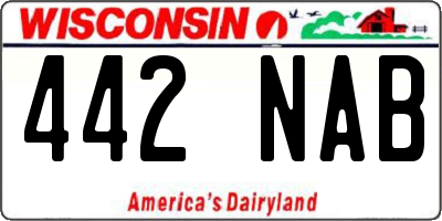 WI license plate 442NAB