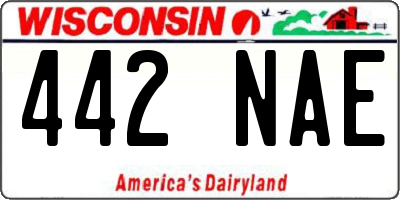 WI license plate 442NAE