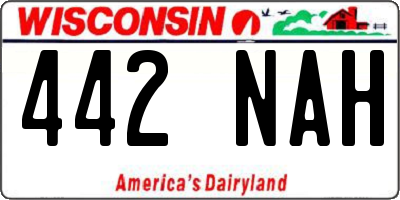 WI license plate 442NAH