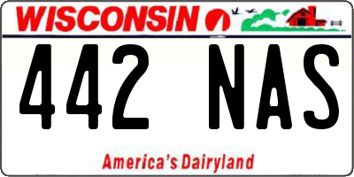 WI license plate 442NAS