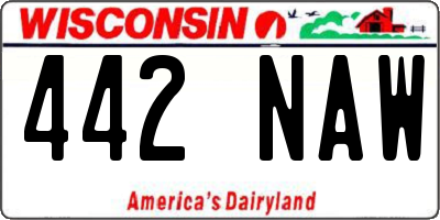 WI license plate 442NAW