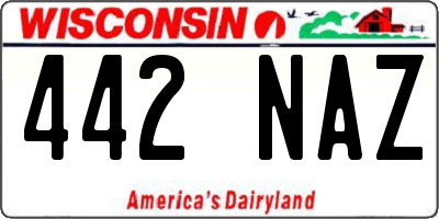 WI license plate 442NAZ