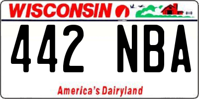 WI license plate 442NBA