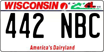 WI license plate 442NBC