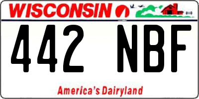 WI license plate 442NBF