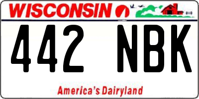 WI license plate 442NBK