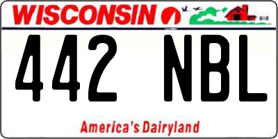 WI license plate 442NBL