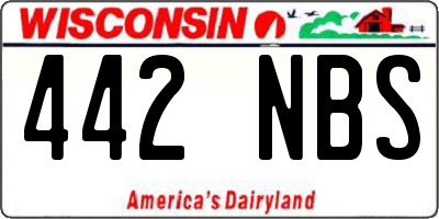 WI license plate 442NBS