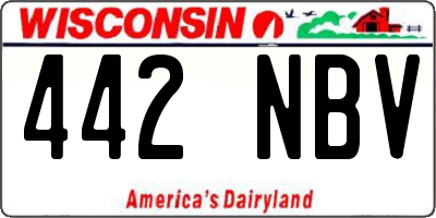 WI license plate 442NBV