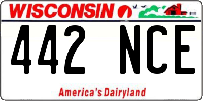 WI license plate 442NCE