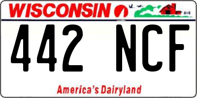 WI license plate 442NCF