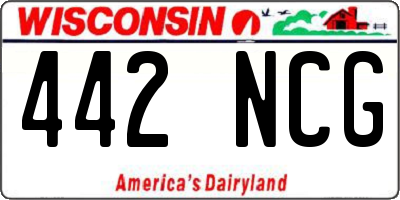 WI license plate 442NCG