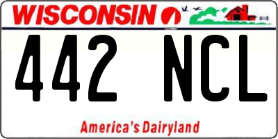 WI license plate 442NCL
