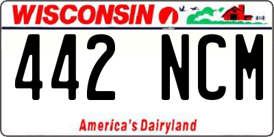 WI license plate 442NCM