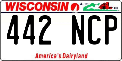 WI license plate 442NCP
