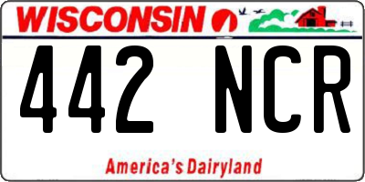 WI license plate 442NCR