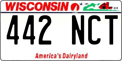 WI license plate 442NCT