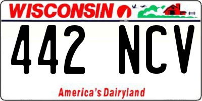 WI license plate 442NCV
