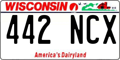 WI license plate 442NCX