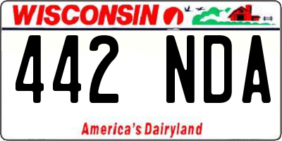 WI license plate 442NDA