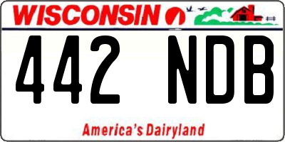 WI license plate 442NDB