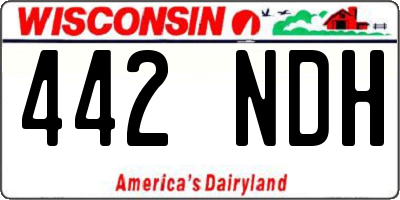 WI license plate 442NDH