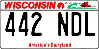 WI license plate 442NDL