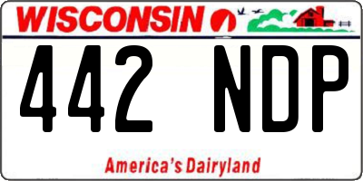 WI license plate 442NDP