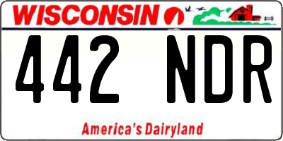 WI license plate 442NDR