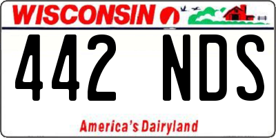 WI license plate 442NDS