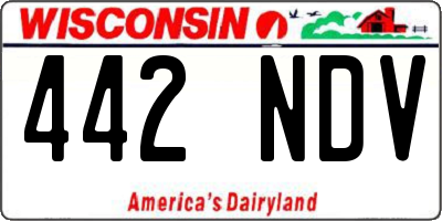 WI license plate 442NDV