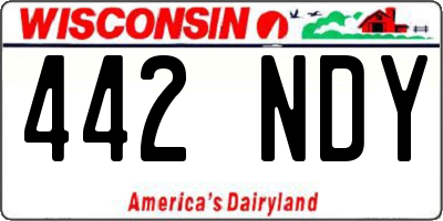 WI license plate 442NDY
