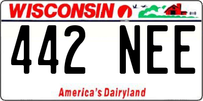 WI license plate 442NEE