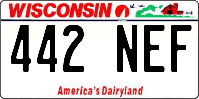 WI license plate 442NEF