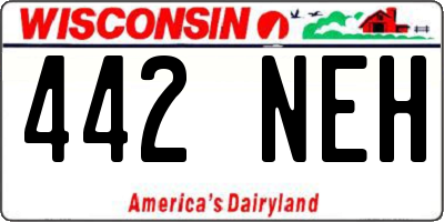 WI license plate 442NEH