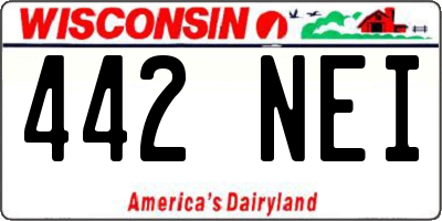 WI license plate 442NEI