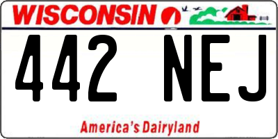 WI license plate 442NEJ