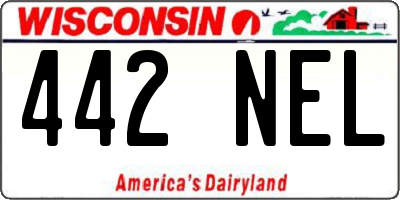 WI license plate 442NEL