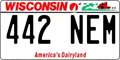 WI license plate 442NEM