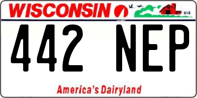 WI license plate 442NEP