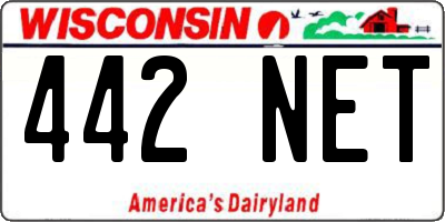 WI license plate 442NET