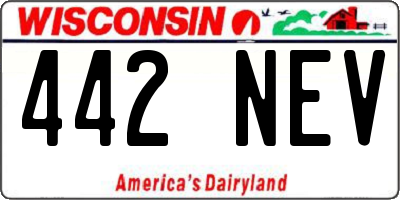 WI license plate 442NEV