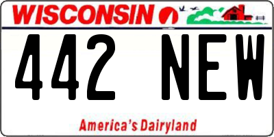 WI license plate 442NEW