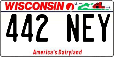 WI license plate 442NEY