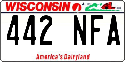 WI license plate 442NFA
