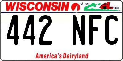 WI license plate 442NFC